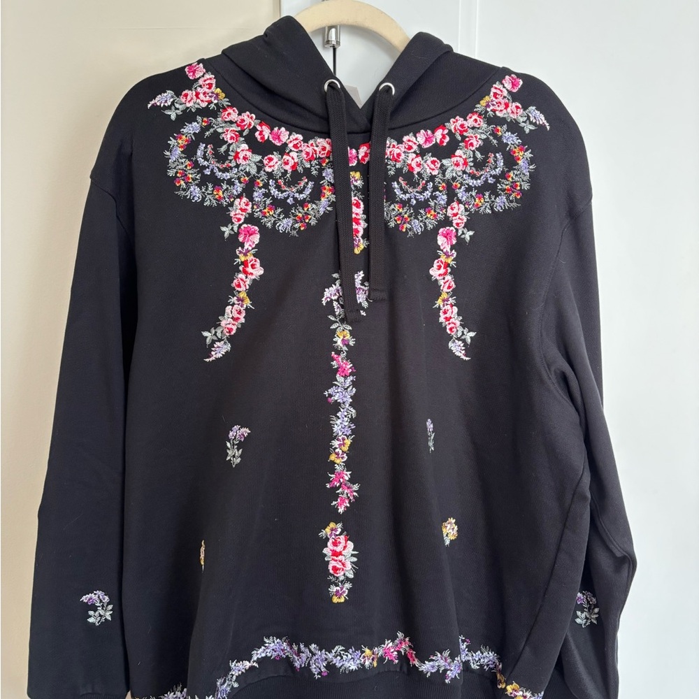giambattista valli floral embroidered hoodie, large